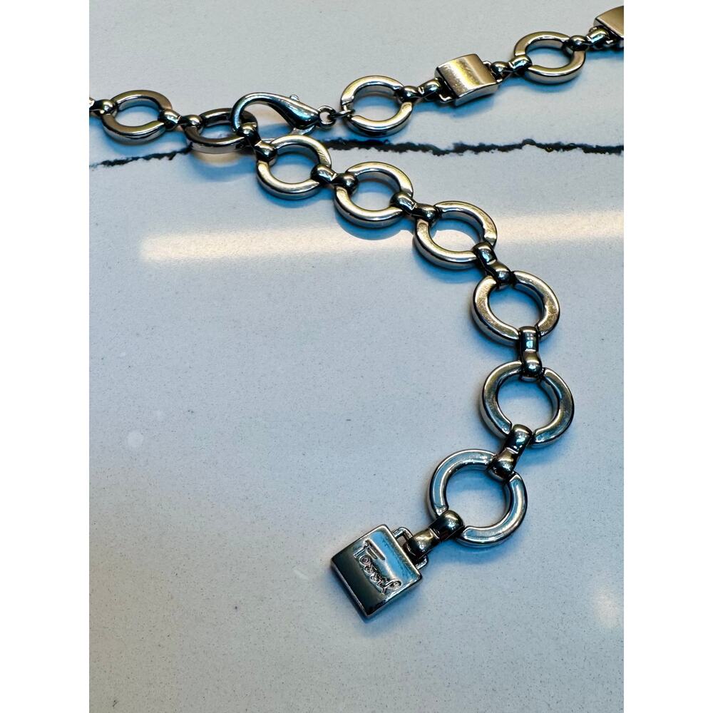 Fossil Silver Chain Link Belt Adjustable Toggle Waist Belt